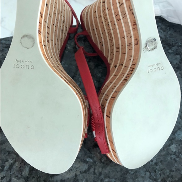 Gucci  Cork Wedge sandals. - Picture 4 of 4